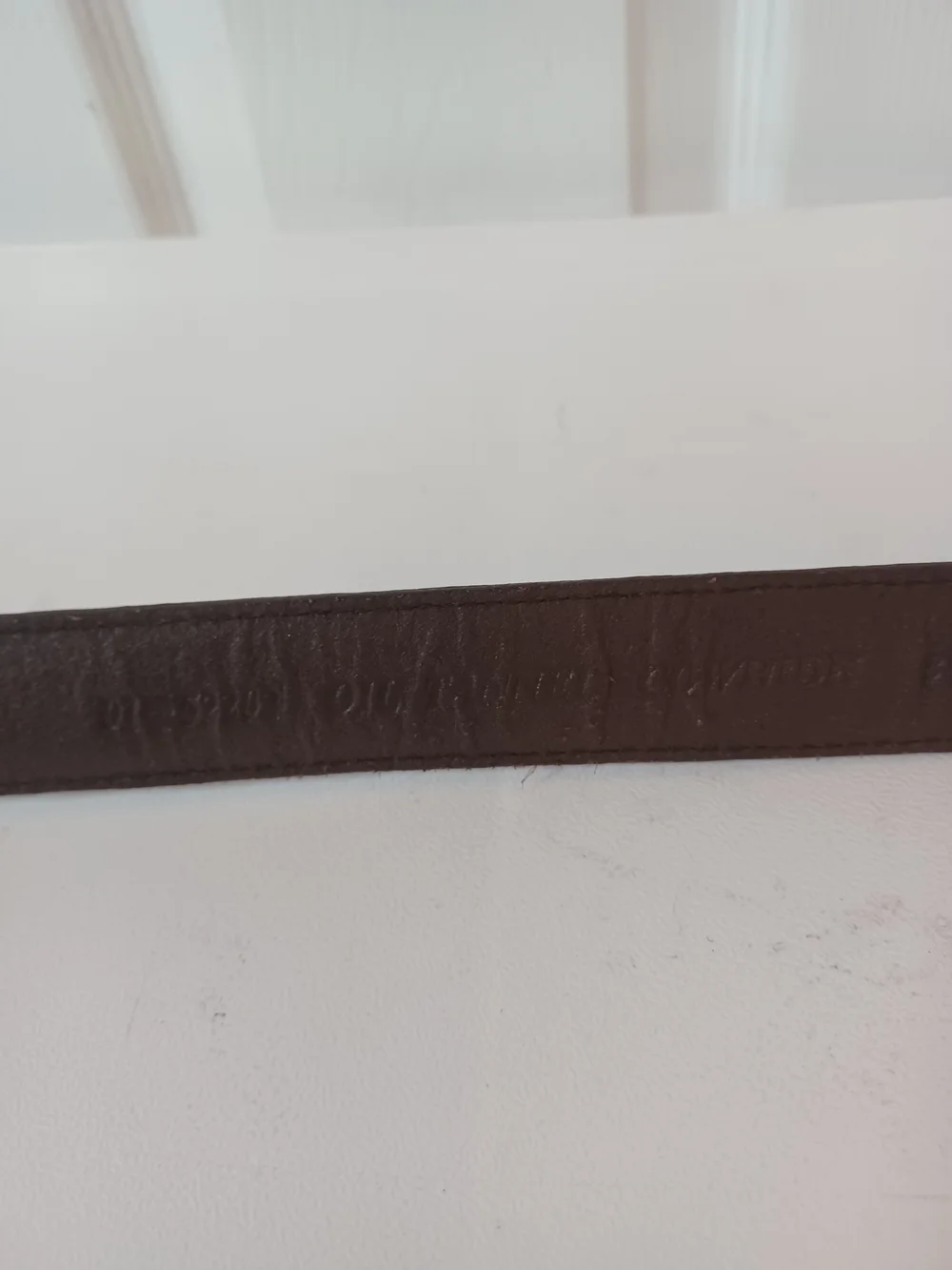 Vintage Brown Leather Belt Chevron Woven Panel Solid Brass Buckle Size 38